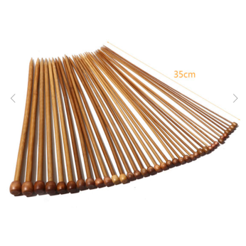 2-10mm Bamboo Straight Knitting Needles 35cm