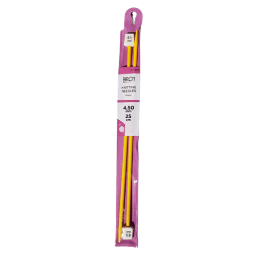 Birch 4.5mm 25cm Plastic Knitting Needles