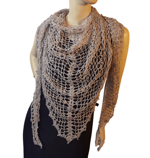 Beginner Crochet Sparkle Triangle Shawl Kit - Image 2