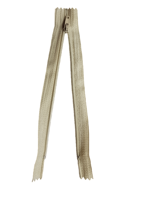 15cm Nylon Zipper Light Beige - Image 3