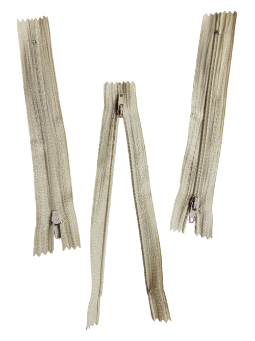 15cm Nylon Zipper Light Beige - Image 4