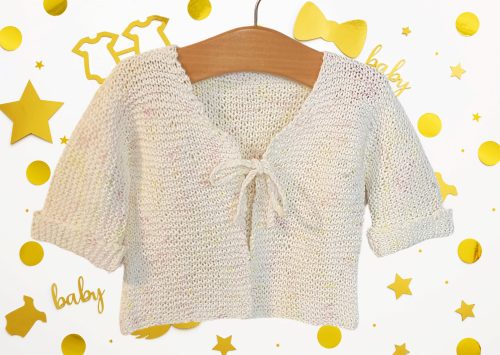 Beginner Knit Marshmallow Baby Girl Cardigan Gift Kit - Image 5