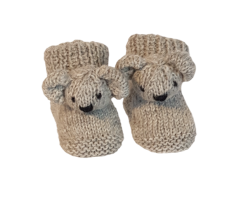 Knitted Koala Baby Booties Boxed Kit - Image 3