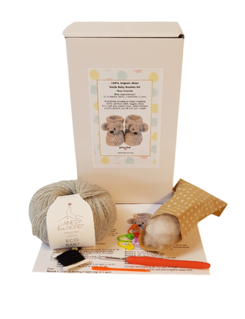 Crochet Koala Baby Booties Boxed Kit - Image 3