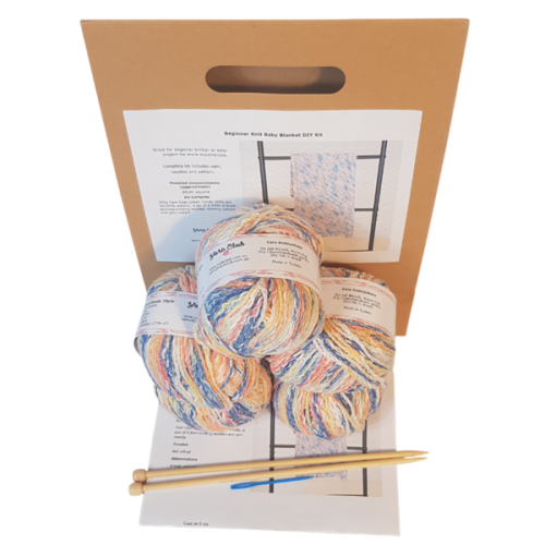 Beginner Knit Baby Blanket Gift Kit - Image 3