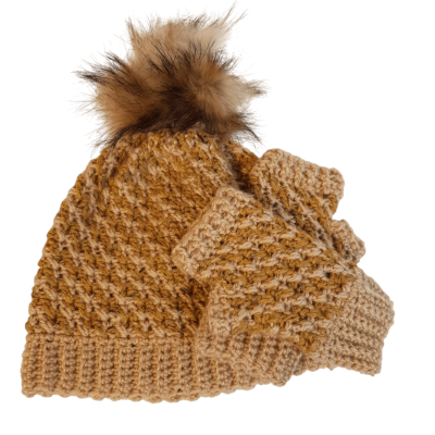 Crochet Carousel Beanie & Mitts Pattern