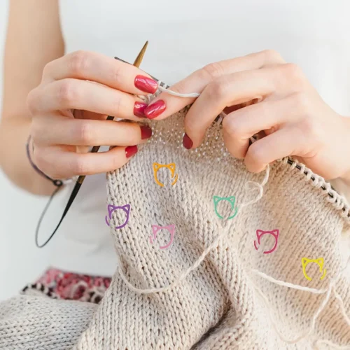 Universal Metal Cat Stitch Markers - Image 4