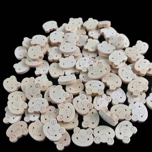 5 x Wood Frog Face Buttons - Image 4