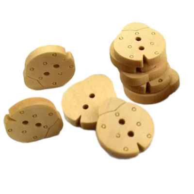 5 x Wood Ladybeetle Buttons