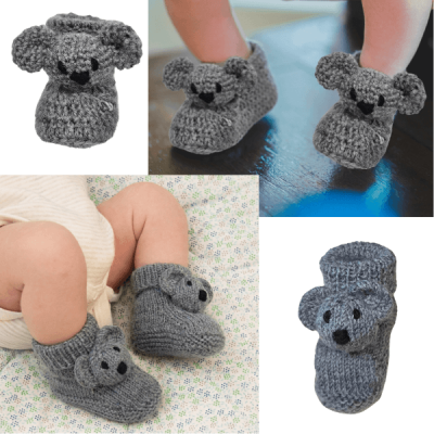 Koala Baby Booties Knitting E-Pattern