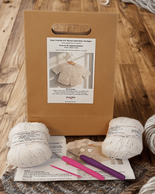 Easy Crochet Round Neck Baby Cardi Gift Kit - Image 7