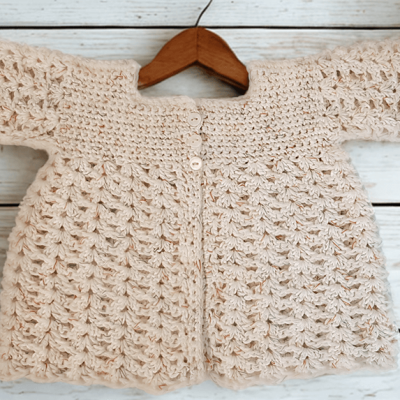 Easy Crochet Square Neck Baby Cardi Gift Kit