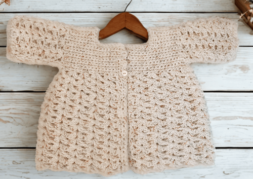 Easy Crochet Square Neck Baby Cardi Gift Kit