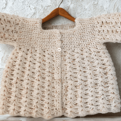 Easy Crochet Square Neck Baby Cardi Pattern