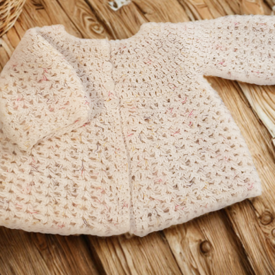 Easy Crochet Round Neck Baby Cardi Pattern