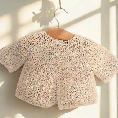 Easy Crochet Round Neck Baby Cardi Gift Kit