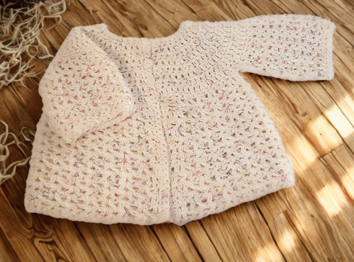 Easy Crochet Round Neck Baby Cardi Gift Kit - Image 2