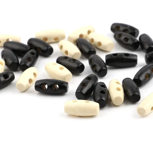 Small Wood Toggle Buttons Black or Cream 6 pack - Image 5