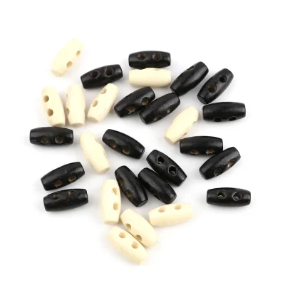 Small Wood Toggle Buttons Black or Cream 6 pack