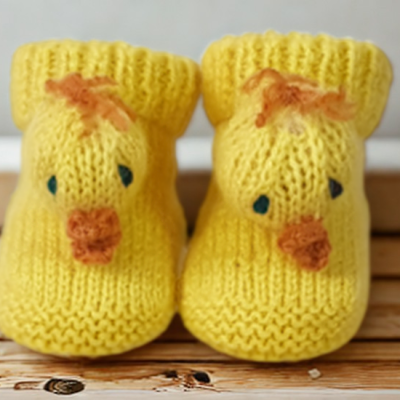 Baby Chick Booties Knitting E-Pattern