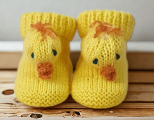 Baby Chick Booties Knitting E-Pattern