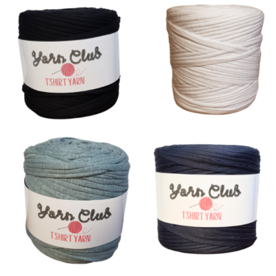 T Shirt Yarn Blacks White & Grey Shades