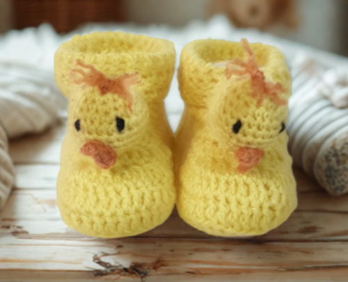 Baby Chick Booties Crochet E-Pattern