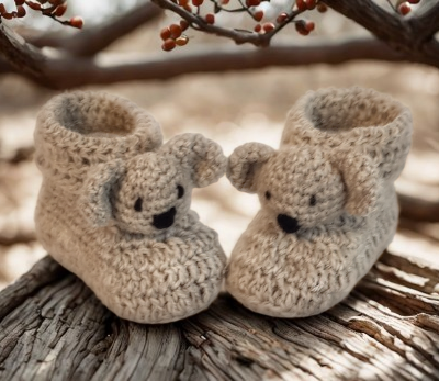Koala Baby Booties Crochet E-Pattern
