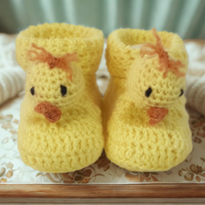 Crochet Little Chicken Baby Booties Boxed Kit