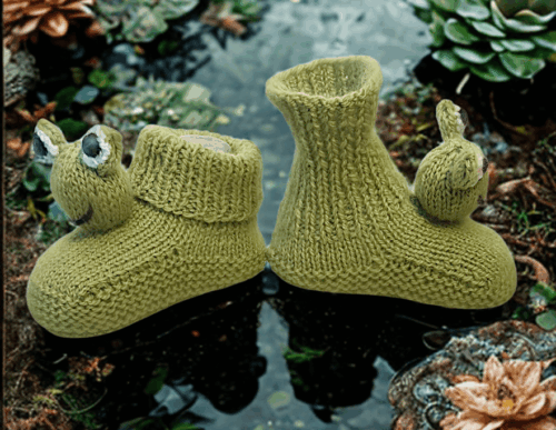 Frog Baby Booties Knitting Pattern - Image 6