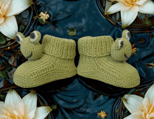 Frog Baby Booties Knitting Pattern - Image 4