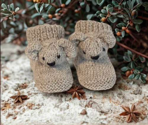 Koala Baby Booties Knitting E-Pattern