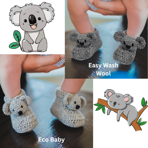 Koala Baby Booties Crochet E-Pattern