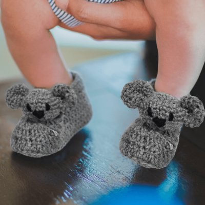 Crochet Koala Baby Booties Kit