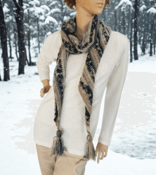 Beginner Crochet Roll Scarf Pattern