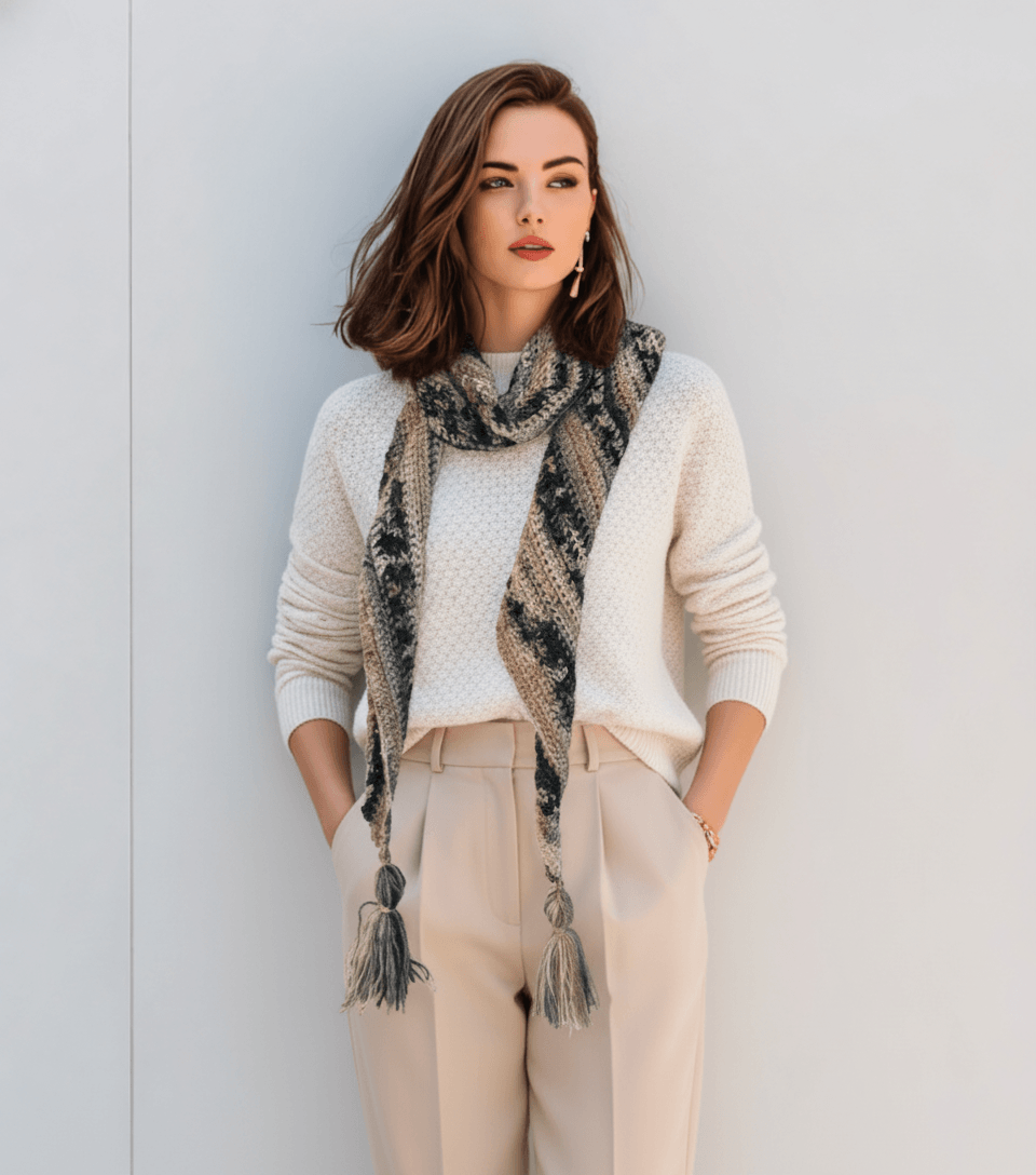 Beginner Crochet Roll Scarf Kit