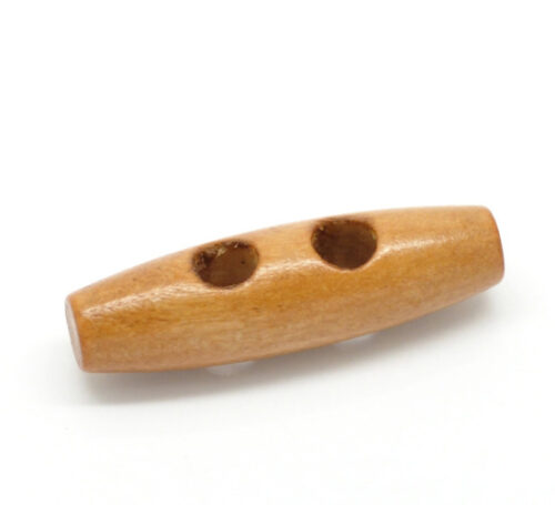 Wood Toggle Buttons 4cm Light Coffee