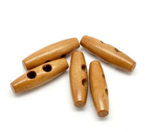 Wood Toggle Buttons 4cm Light Coffee - Image 2