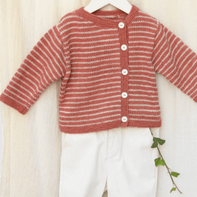 Stripe Knit Cardigan Pattern - Baby to 10yrs
