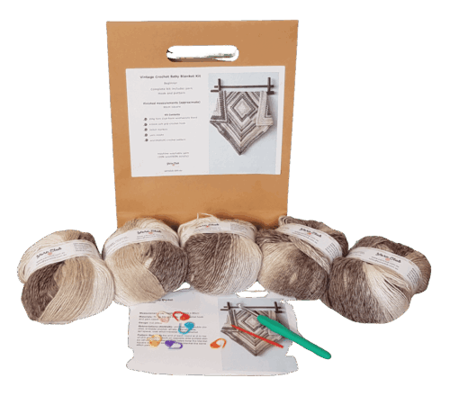 Vintage Crochet Beginner Baby Blanket Gift Kit - Image 5