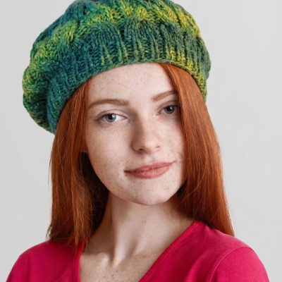 Leafy Beret Knitting Kit