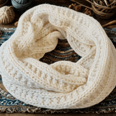 Beginner Knit Alpaca Infinity Scarf Pattern