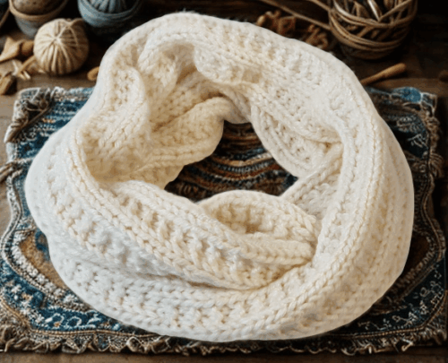 Beginner Knit Alpaca Infinity Scarf Pattern