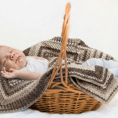 Vintage Crochet Beginner Baby Blanket Gift Kit