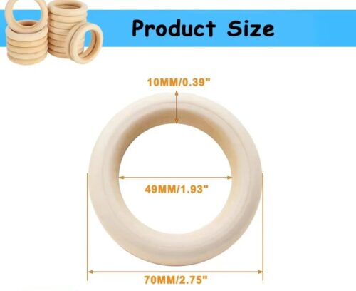 Natural Wood Rings 5cm to 7cm - Image 8