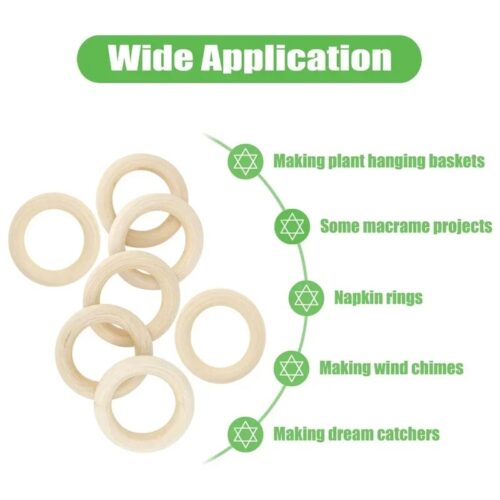 Natural Wood Rings 5cm to 7cm - Image 3