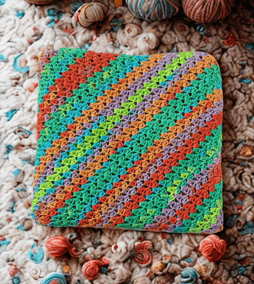Magic Rainbow Crochet Cotton Baby Blanket Kit - Image 6