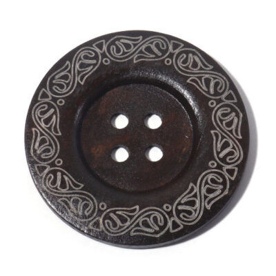 1 x Wood Button Large 6cm Dark Coffee