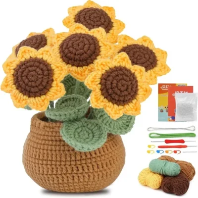Potted Sunflower Crochet DIY Kit