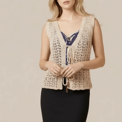 Ladies Easy Lace Vest Knitting Pattern